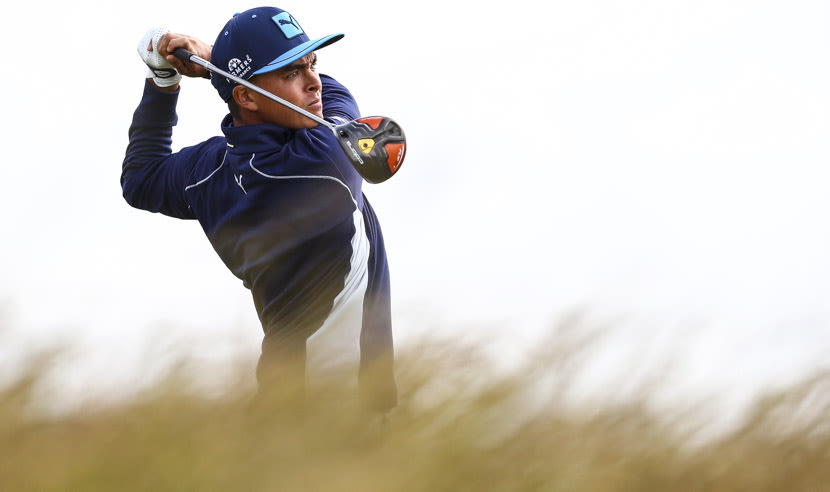 ST ANDREWS, SCOTLAND - JULY 16: Rickie Fowler of the United States tees off on the 6th hole during the first round of the 144th Open Championship at The Old Course on July 16, 2015 in St Andrews, Scotland.  (Photo by Matthew Lewis/Getty Images)