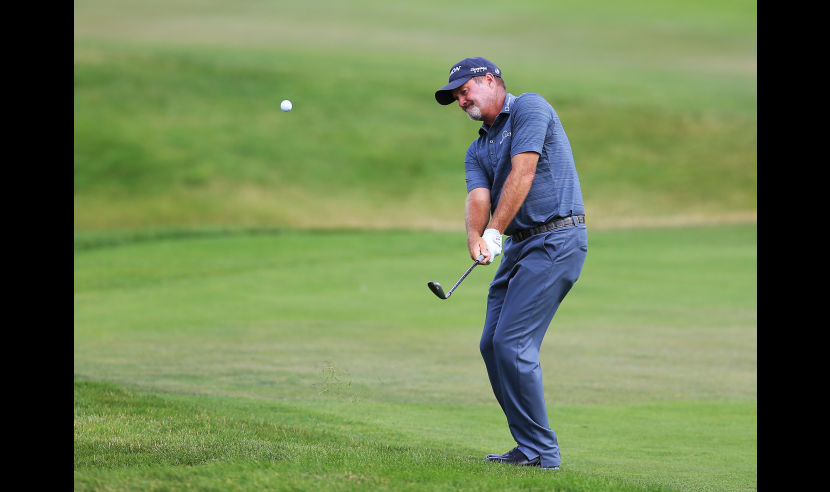 OAKVILLE, ON - JULY 21:  Jerry Kelly chips onto the green at the fifth hole during the first round of the RBC Canadian Open at Glen Abbey Golf Club on July 21, 2016 in Oakville, Canada.  (Photo by Vaughn Ridley/Getty Images)