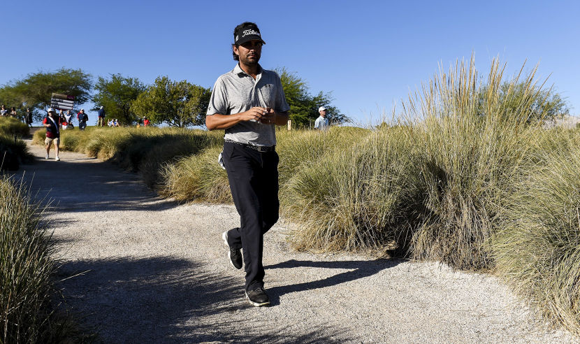 LAS VEGAS, NV - NOVEMBER 04:  Martin Flores of the United States walks from the second tee during the second round of the Shriners Hospitals For Children Open on November 4, 2016 in Las Vegas, Nevada.  (Photo by Steve Dykes/Getty Images)