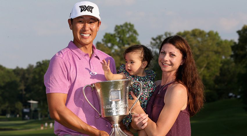 James Hahn wife Stephanie and daughter Kailee were in attendance on Mother's Day at Quail Hollow Club. (Streeter Lecka/Getty Images)