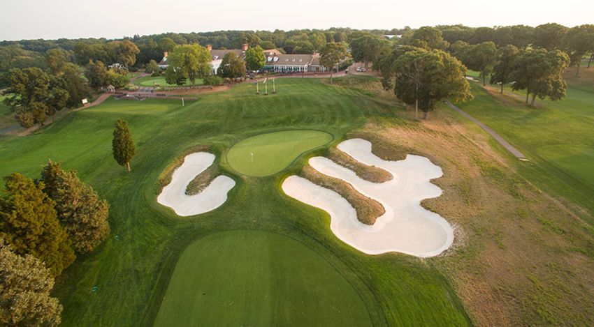 View of the Bethpage Clubhouse from the course