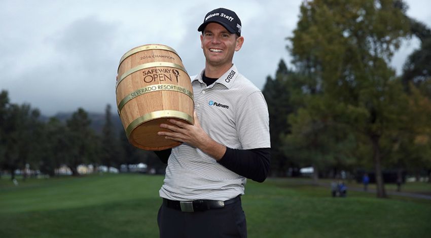 Brendan Steele with Safeway Open 'trophy'
