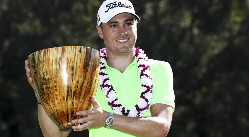 Justin Thomas with SBS trophy
